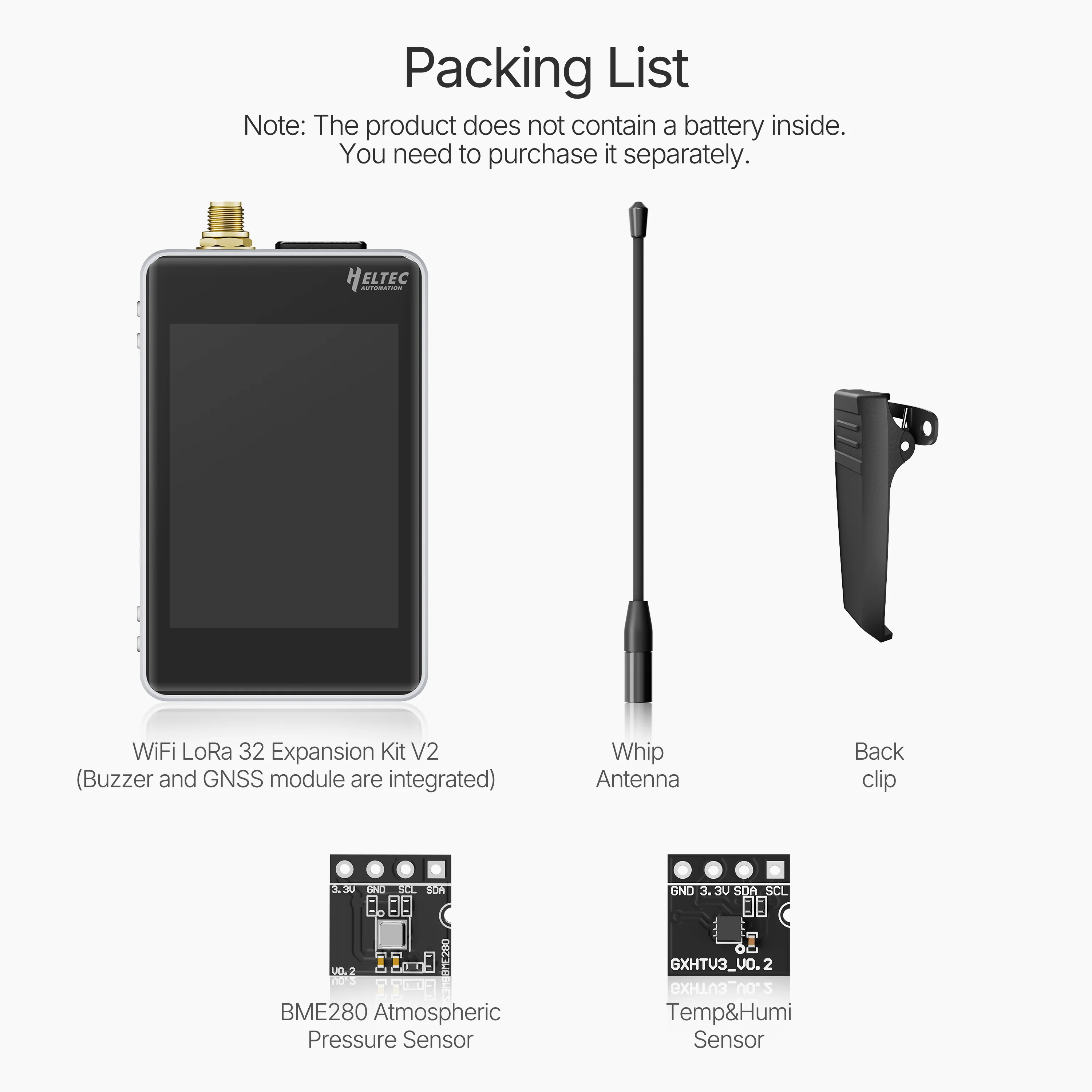 Heltec WiFi LoRa 32 Erweiterungskit V2 ESP32 SX1262 LoRaWAN Meshtastic Entwicklerboard-Kit WiFi Bluetooth 2,8 Zoll Touchscreen-Display