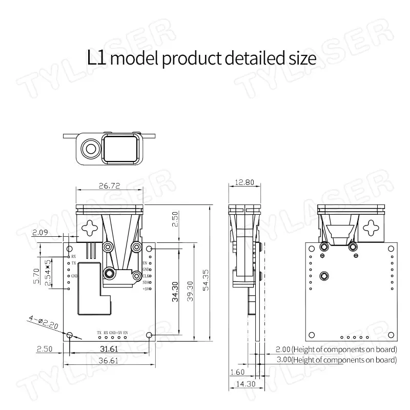 Imagem -06 - Módulo Model-l1 do Sensor do Deslocamento do Laser do Sensor 630670nm da Distância do Laser