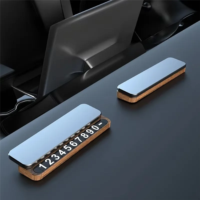 

Metal Walnut Universal Phone Number Card Car Temporary Parking Plate Car-Styling Auto Accessories