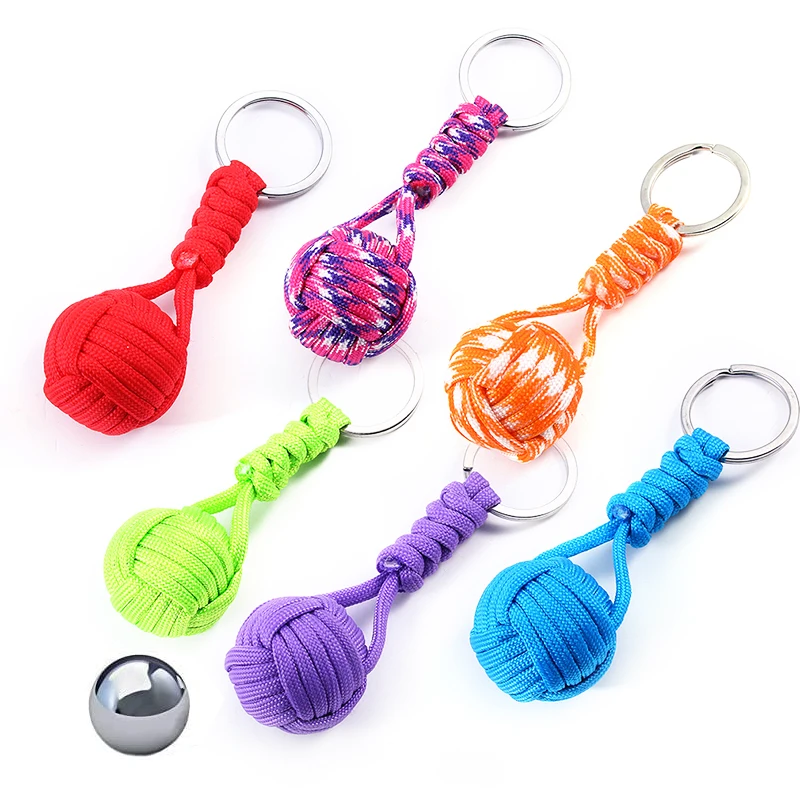 

Girl self-defense portable lanyard keychain outdoor safety protection personal steel ball survival weapon self defense