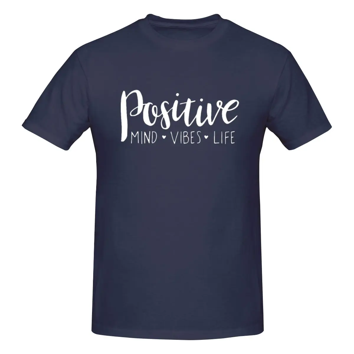 

Men Positive Mind Vibes Life T-Shirt Regular Fit 100% Cotton Short Sleeve T Shirt Crew Neck Casual Tee Shirt Tops