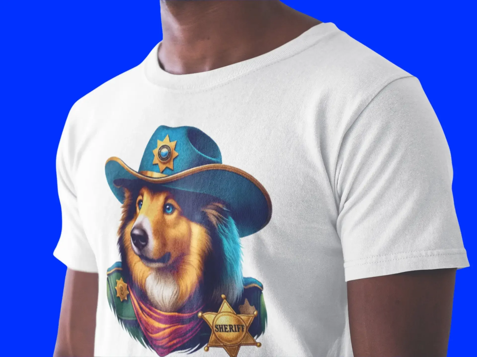 Sheriff Collie T Shirt Dogs Dog Lover Law Enforcement Western