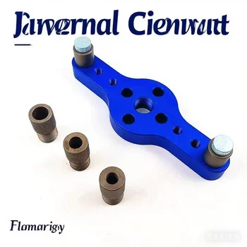6/8/10mm Alloy Vertical Hole Jig Wood Dowel Hole Drilling Guide Jig Drill Bit Kit Joinery System Woodworking Drilling Locator