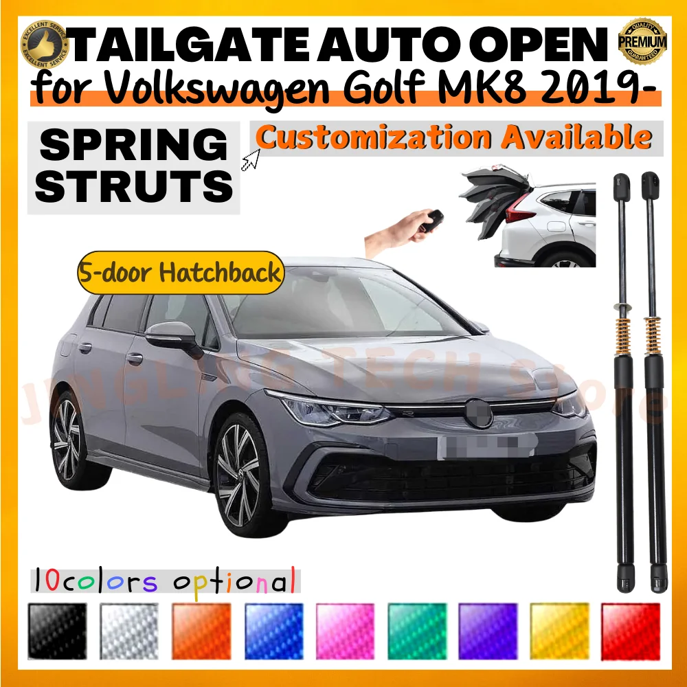 Qty(2) Trunk Struts with Spring for Volkswagen Golf MK8 Hatchback 2019-present Rear Tailgate Boot Lift Supports Shock Absorbers