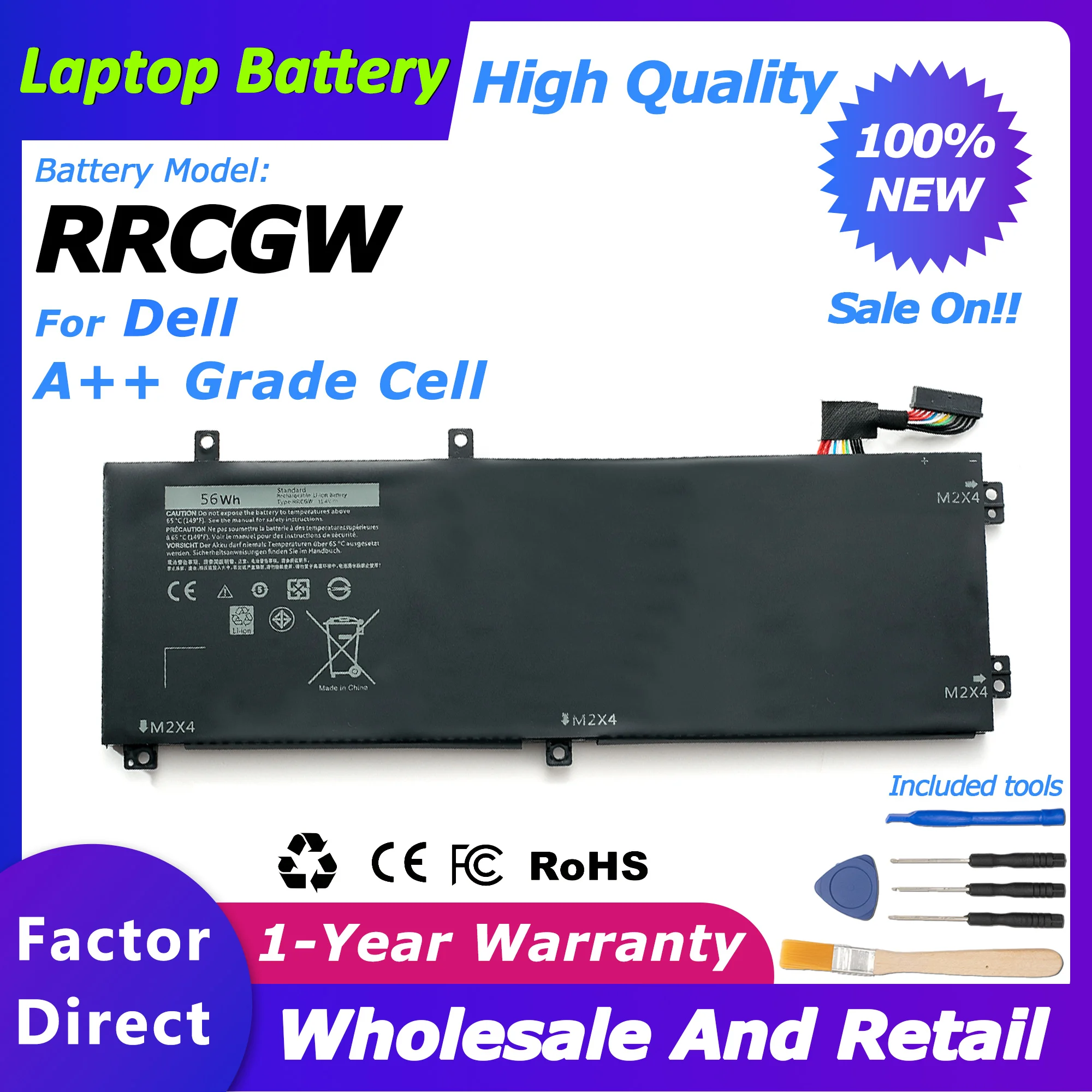 

RRCGW Laptop Battery RRCGW for DELL Precision 5510 XPS 15 9550 Series 1P6KD/T453X Precision 4912mah/56wh
