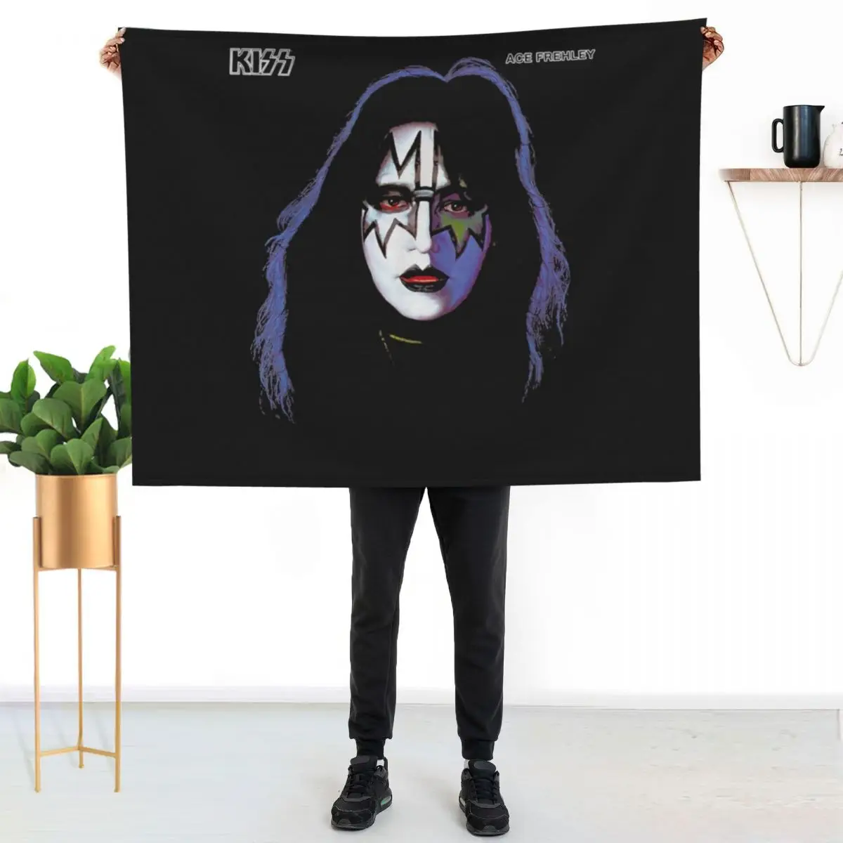 

Ace frehley Throw Blanket Ultra Soft Flannel Fleece Blanket for All Seasons