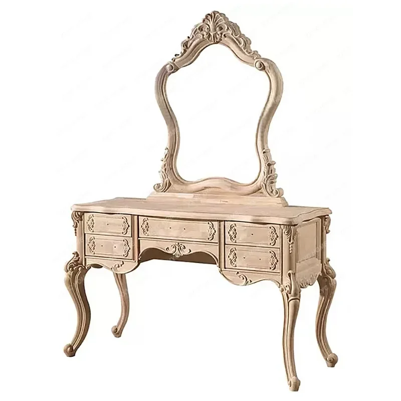 

European-Style Solid Wood Dressing Table Bedroom American Princess Makeup Table Combination muebles de dormitorio