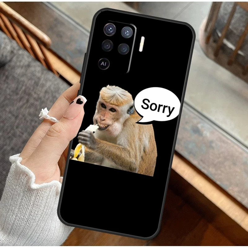 Monkey Sipping  Capri Meme For OPPO A96 A76 A16 A15 A17 A57s A77 A54s A74 A94 A52 A72 A5 A9 A31 A53 A78 A93 A53s Case