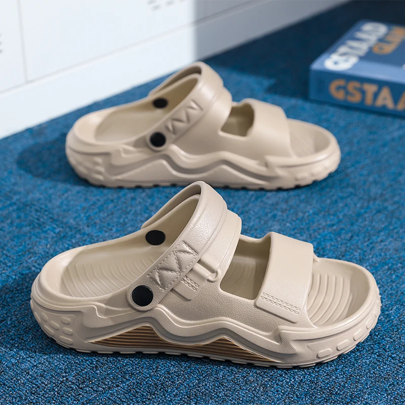 

Мужские тапочки, мужские сандалии, нескользящая толстая подошва, модные, износостойкие, для дома и улицы, пляжные, мягкие и удобные, унисекс