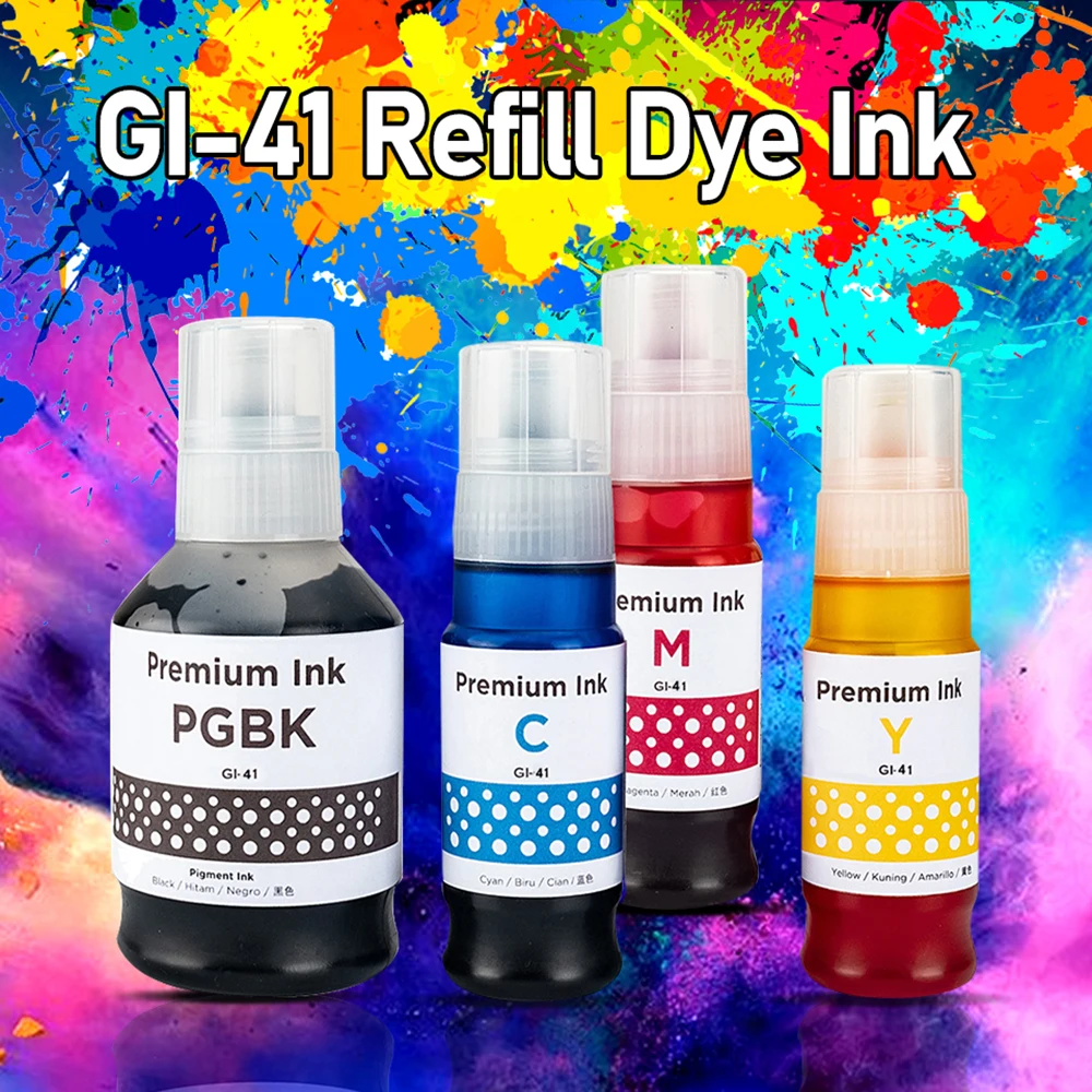 Refill Dye ink Kit GI-41 Dye ink For Canon PIXMA G1420 G2420 G2460 G3420 G3460 G3472 G4470Refillable Ink Botella De Tinta