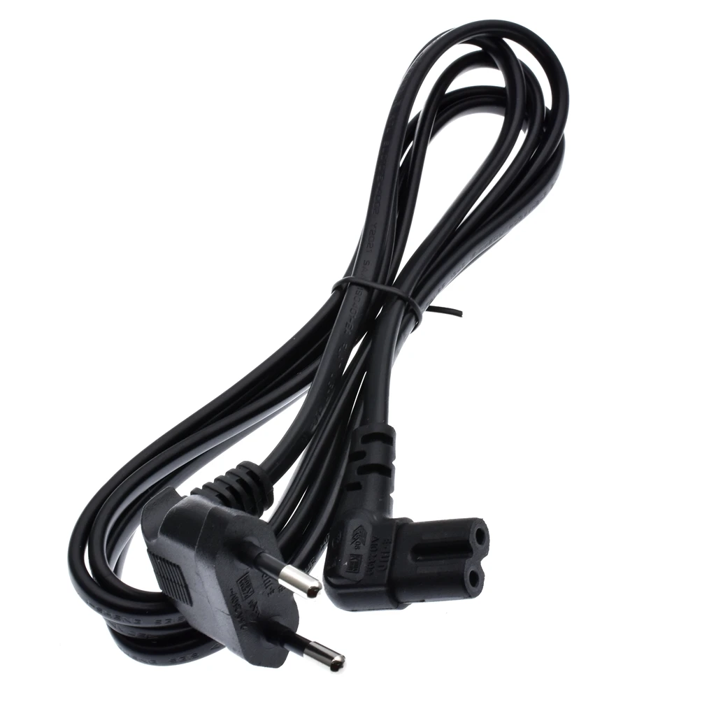 Figure 8 C7 replacement AC power cord EU Euro type angled 90 degree for samsung sony sharp LED TV 180cm