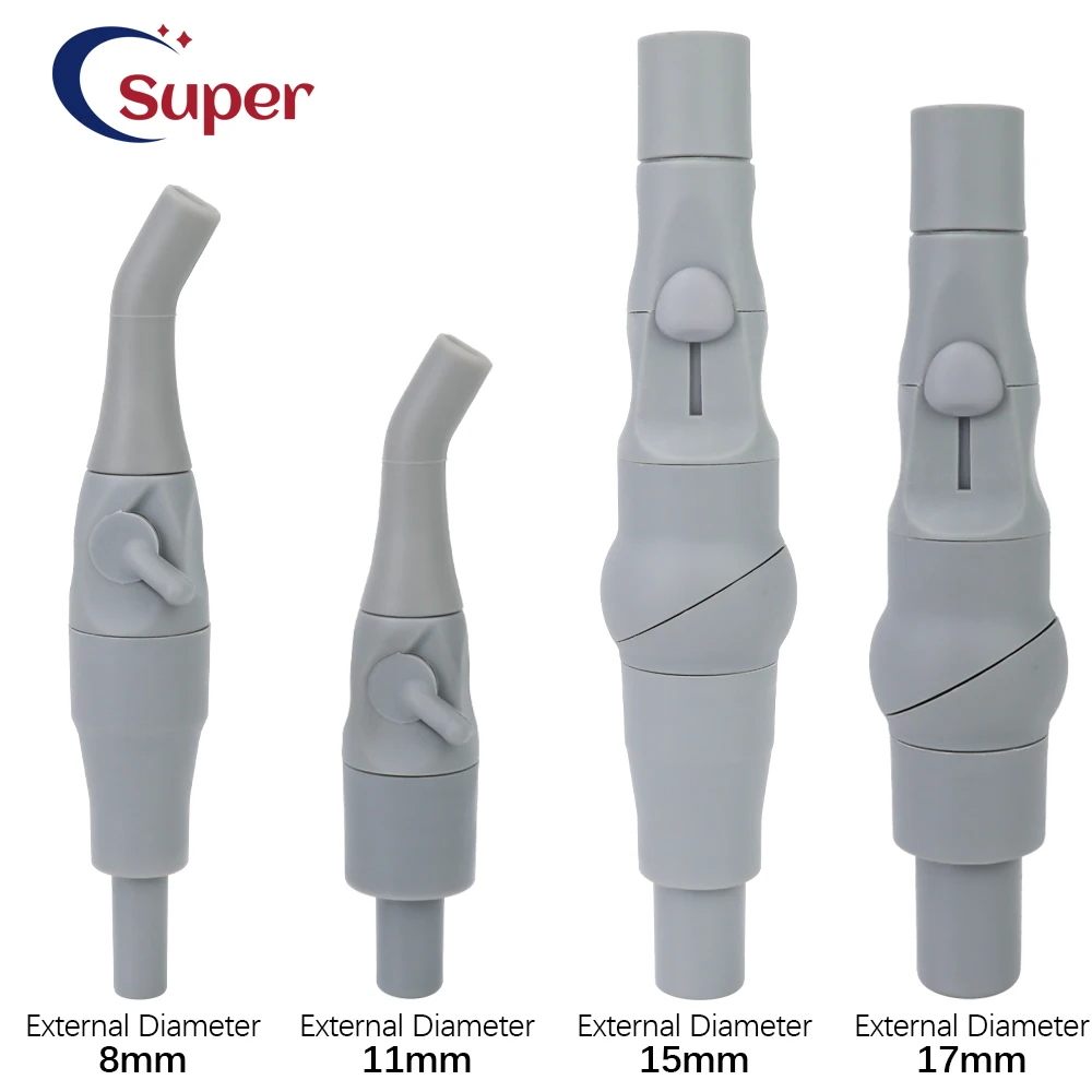 Dental Universal Saliva Swivel Sucker Suction Handle 17/15/11/8mm Connect Strong Weak Suction Autoclavable suction head tips