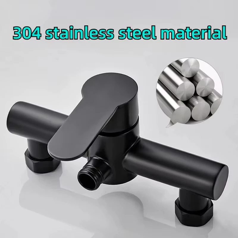 304 stainless steel bathroom shower faucet, wall mounted triple bathtub faucet, hot and cold water mixing valve, G1/2-inch nozzl