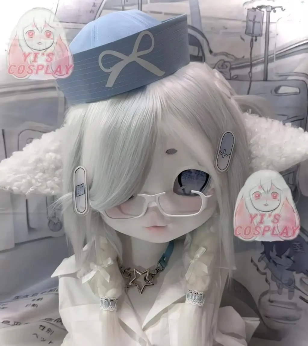 

Yis cosplay Custom Furry head Kigurumi Head Cosplay Kemono Fursuit Handmade Headsets Beast Customized Fursuit Kemono Head