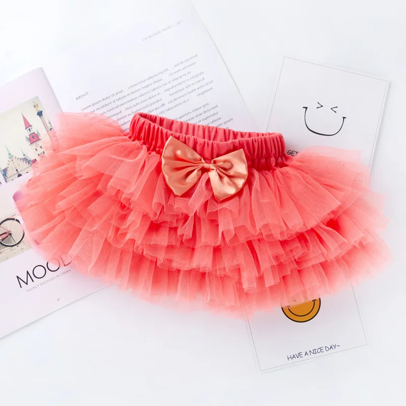 Neonate Tulle Tutu Bloomers neonato principessa vestito corto arcobaleno bambino bolla gonna a pieghe vestiti Kawaii soffice gonna