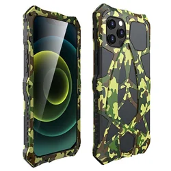 Luphie-Rugged Phone Case Military Grade Armor Shell Cover for iPhone 13 12 11 Pro XS Max X XR 7 8 Plus Shockproof Metal Fundas