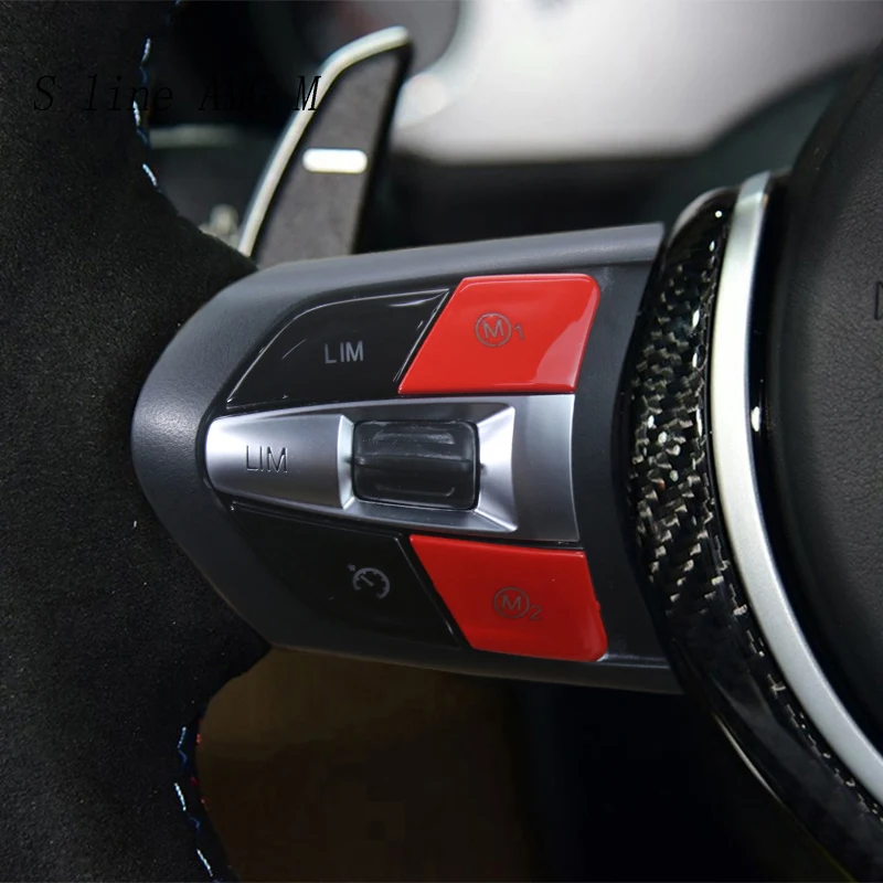 

Для BMW M3 M4 F80 F82 F83 3 4 серии gt автомобильные кнопки на руль, наклейки на крышку переключателя, отделка, спортивный Стайлинг, аксессуары для интерьера
