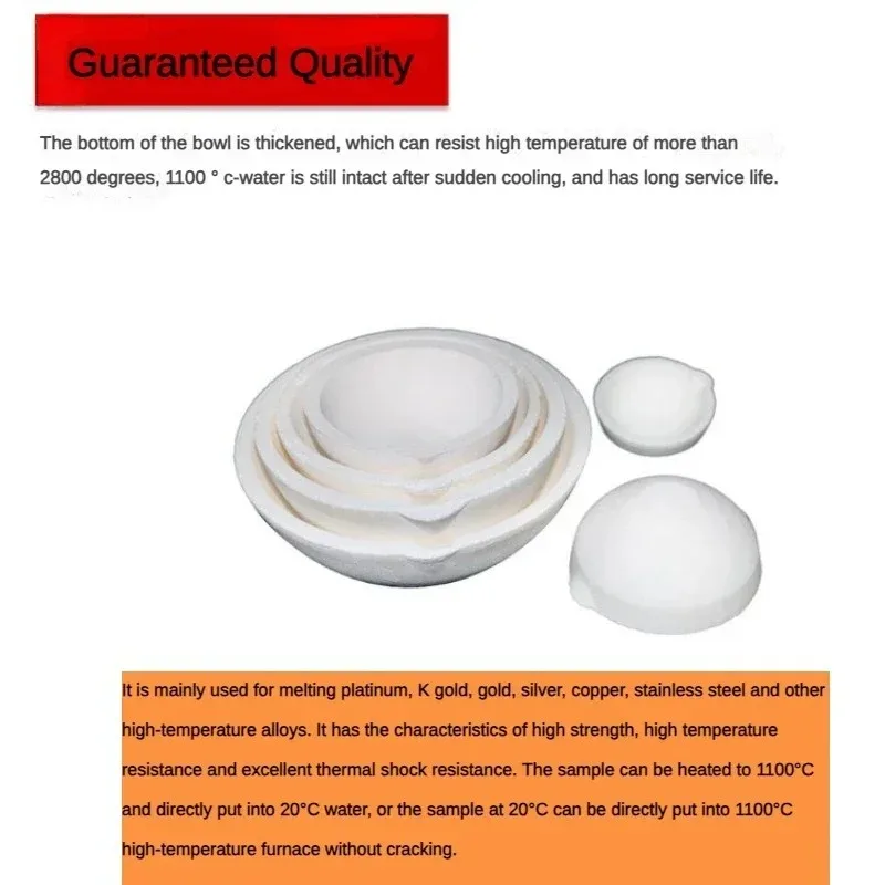 High Temperature Quartz Crucible Bowl 100-5000g - Melting Casting Refining Tool For Gold Silver Furnace Jewelry Making Supplies image 5