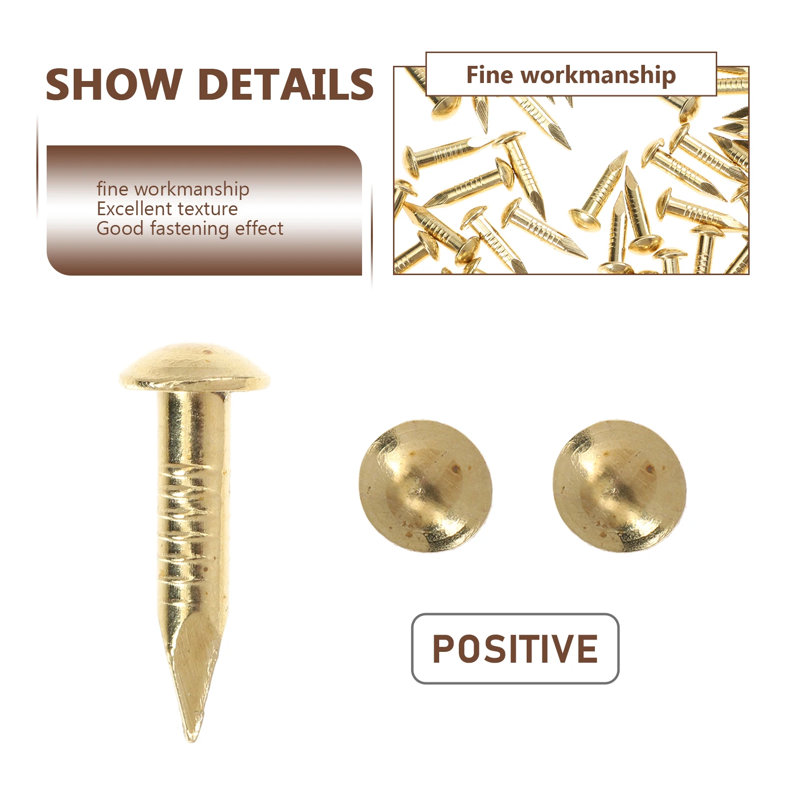 

285 шт., медные гвозди с круглой головкой, мини-металлическая бронза, декоративные чистые винты, мебельный набор для ногтей, деревообработка, мастерство