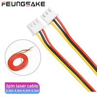 Laser Module Cable 3pin 3.5m Wire 2.54XH Laser Wire Cable Connector For CNC Engraving Machine PVC Laser Cable