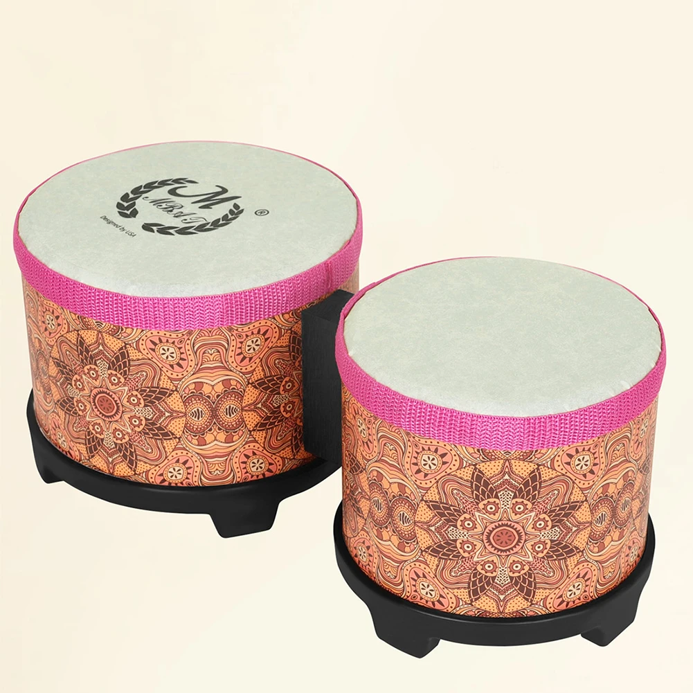 Bongo Drums for Rhythm Education Featuring Tight Splicing and Protective Rubber Base for Long Lasting Performance