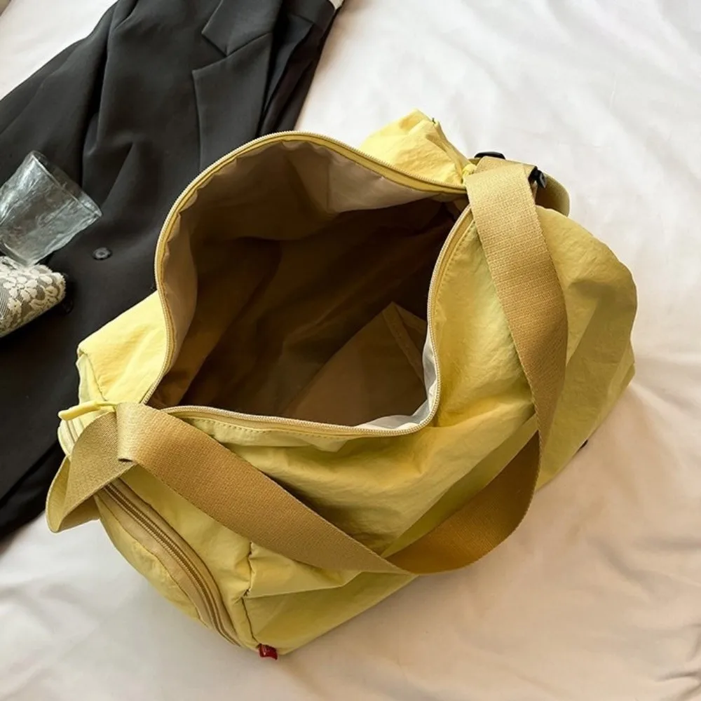 

Модная корейская спортивная сумка для фитнеса, большая вместительная дорожная сумка через плечо, регулируемый ремень на молнии, сумка-портфель для йоги, унисекс