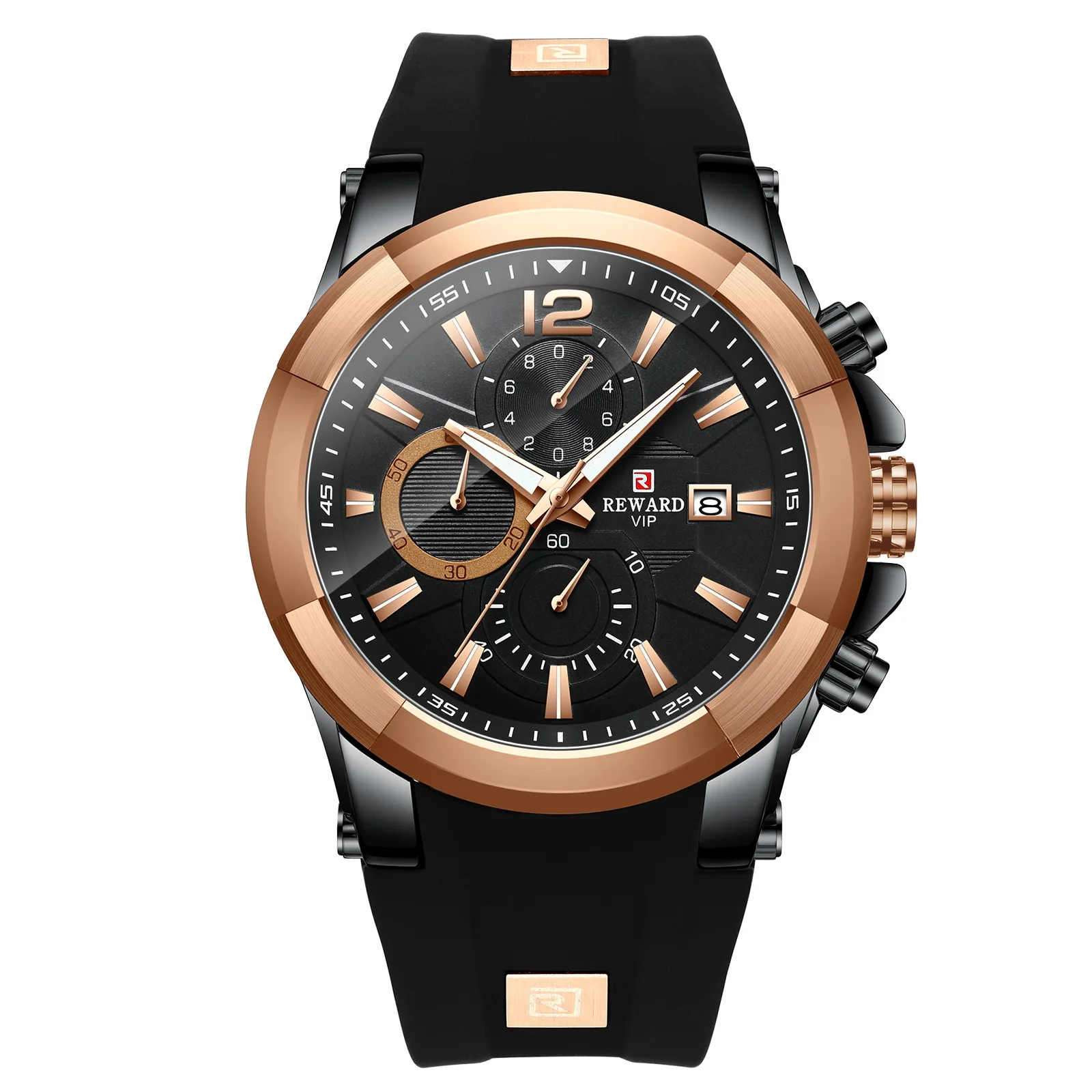 

Силиконовый ремешок, водонепроницаемые спортивные мужские часы, многофункциональные часы, 24-часовой хронограф, подарок на день рождения