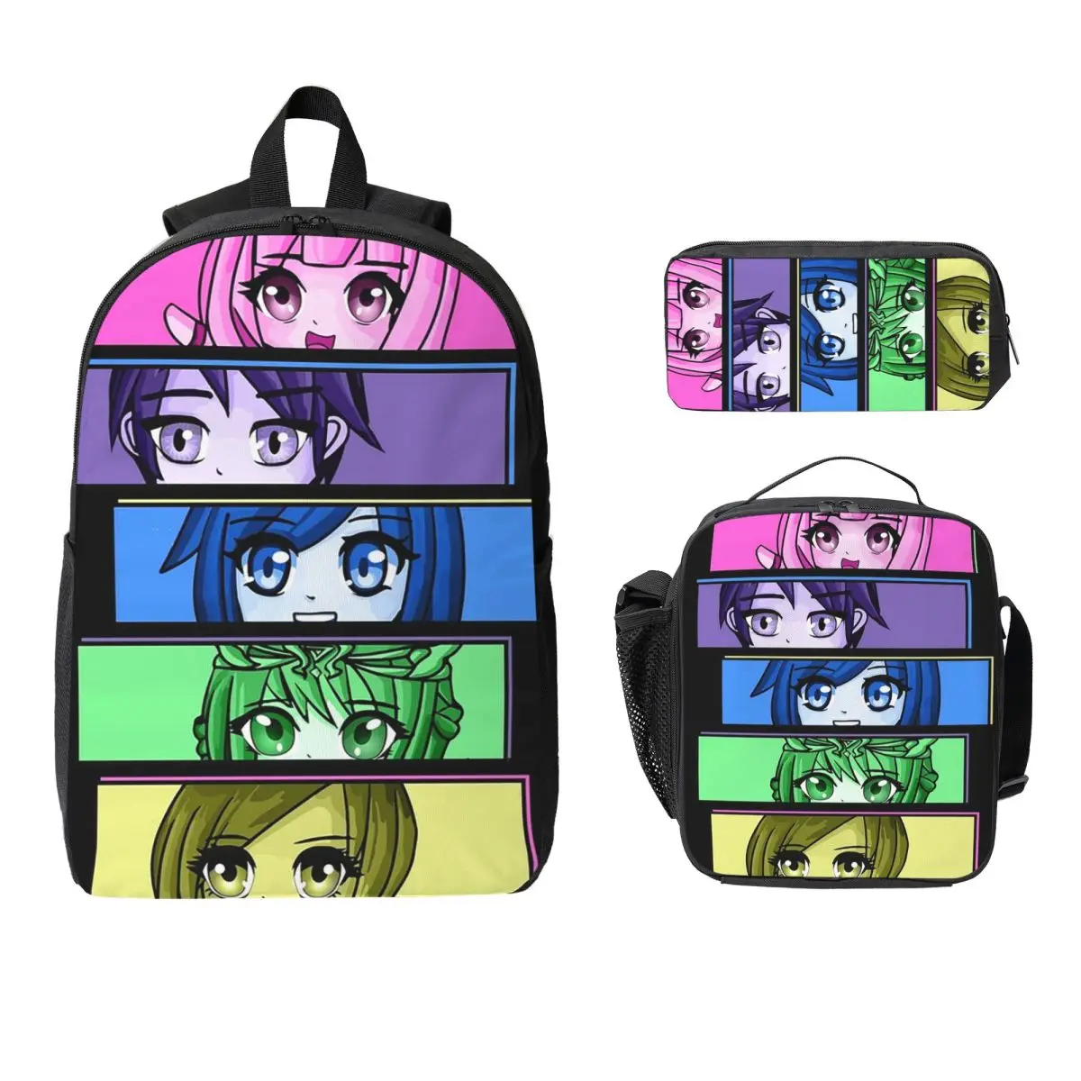 Aesthetic Funneh Krew Backpack Student Boys Girls BookBag School Bag Computer Shoulder Bags 3ps Insulated Lunch Bag Pencil Case