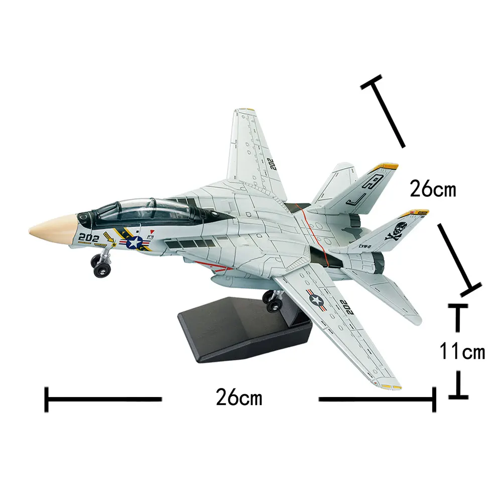 1 72 مقياس F14 Tomcat الباندا مقاتلة نموذج قبل الملونة الجمعية Abs البلاستيك لتقوم بها بنفسك الطائرات العسكرية تحصيل عرض لعبة هدية