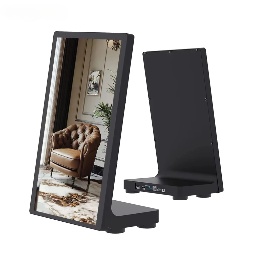 L-Shaped Desktop Android 4G Advertising Player With Wifi Camera NFC POE SIM Card Digital Signage Excellent Customer Feedback