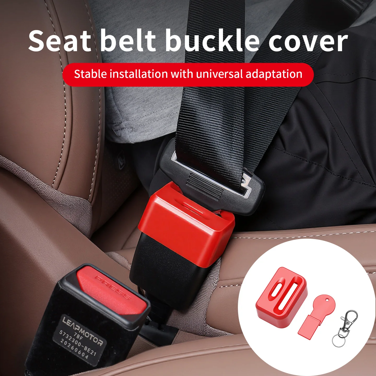 New Car Seat Belt Buckle Cover Child Safety Lock Anti-Opening Seatbelt Buckle Protector with Release Key Auto Safety Accessories