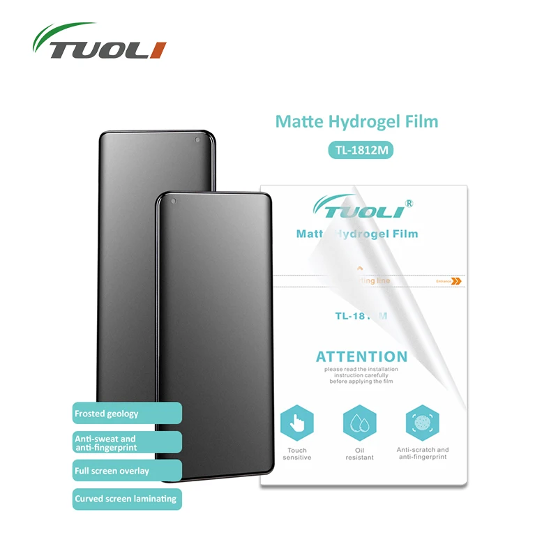 

TUOLI TL-1812M Matte Wholesale Flex Tpu Cuttable TL168 TL568 TL518 Hydrogel Film Screen Protector For Oppo Iphone 13 Pro Max