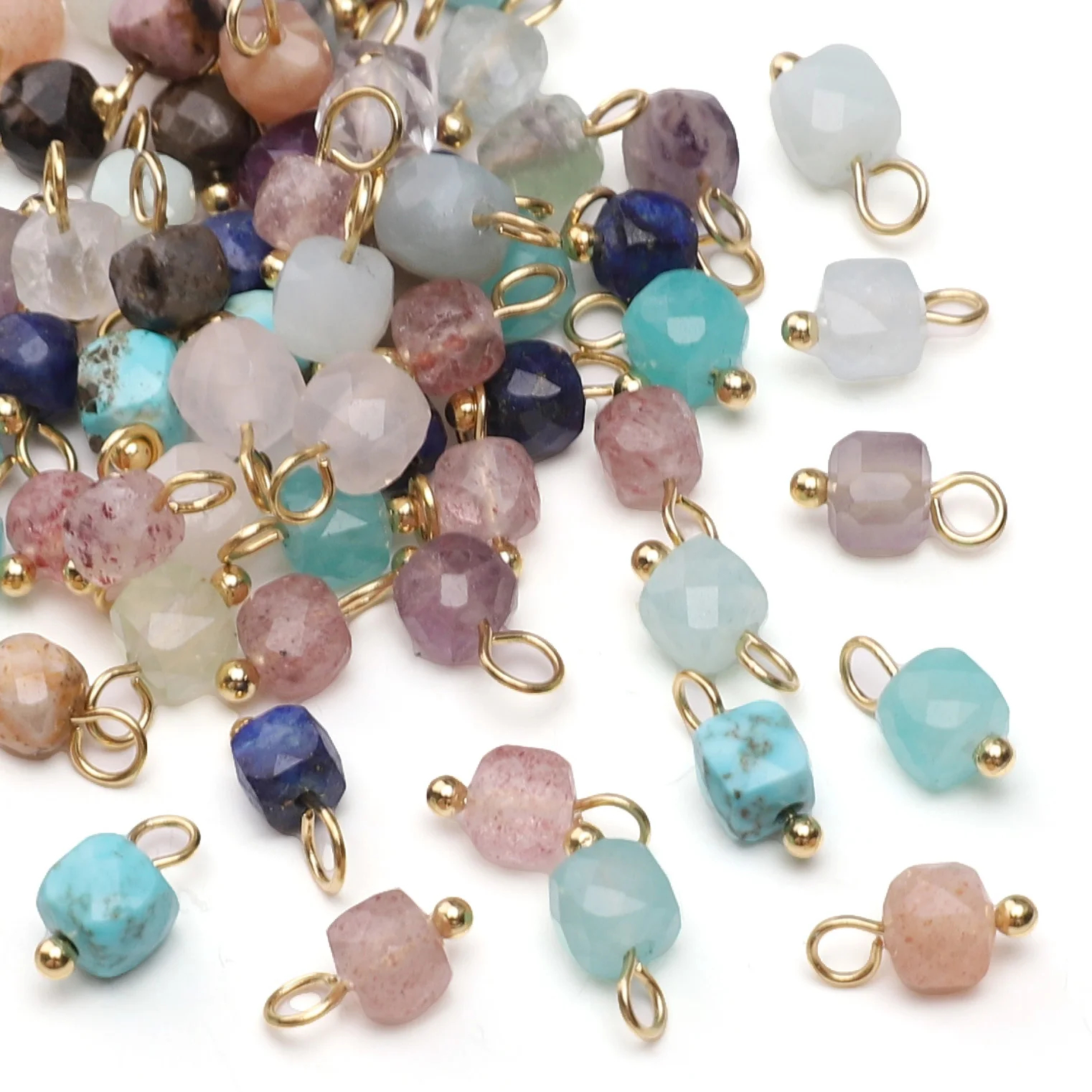 

Colorful natural stone mini pendant diy handmade earrings necklace bracelet jewelry accessories material