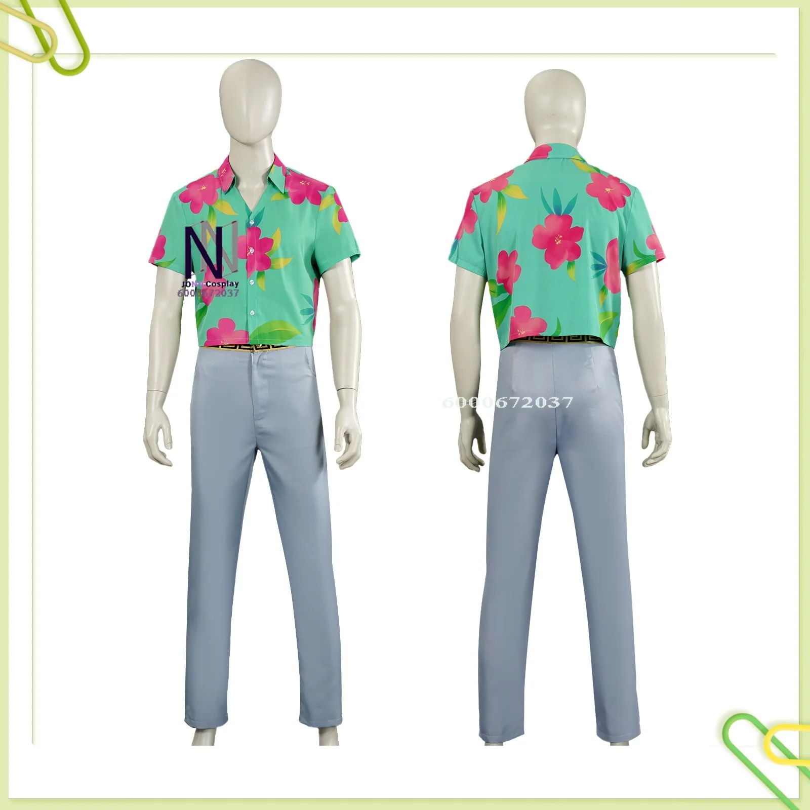 

Witch Hunting Group K-Pop Star Shaga Boy Group Cosplay Costume Green Button-Down Shirt Stage Performance Outfit Full Men's Set