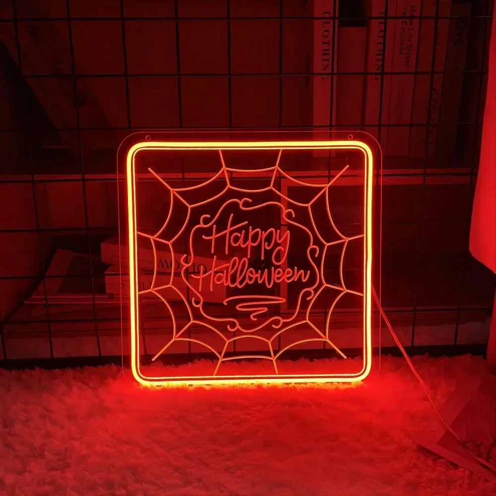 Happy Halloween Neon Graf Teken Persoonlijke Aangepaste Led Letter Licht Voor Halloween Geschenken Neon Lamp Op De Muur Slaapkamer Decor