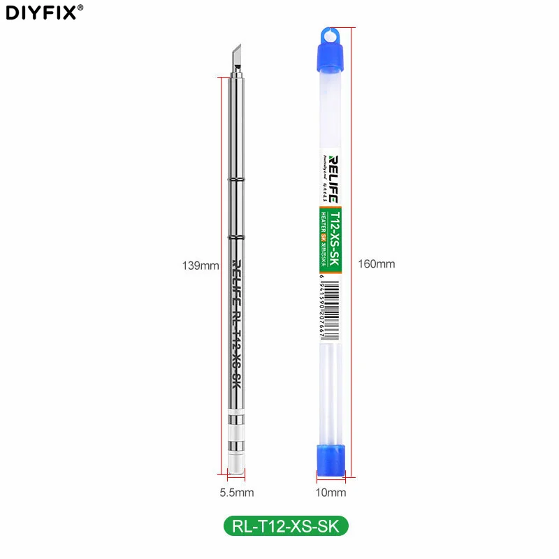 Relife RL-T12-XS-I/J/K/SK Integrated Welding Head-Heating Core For T12 Series Soldering Station Soldering Iron Tip Replacement