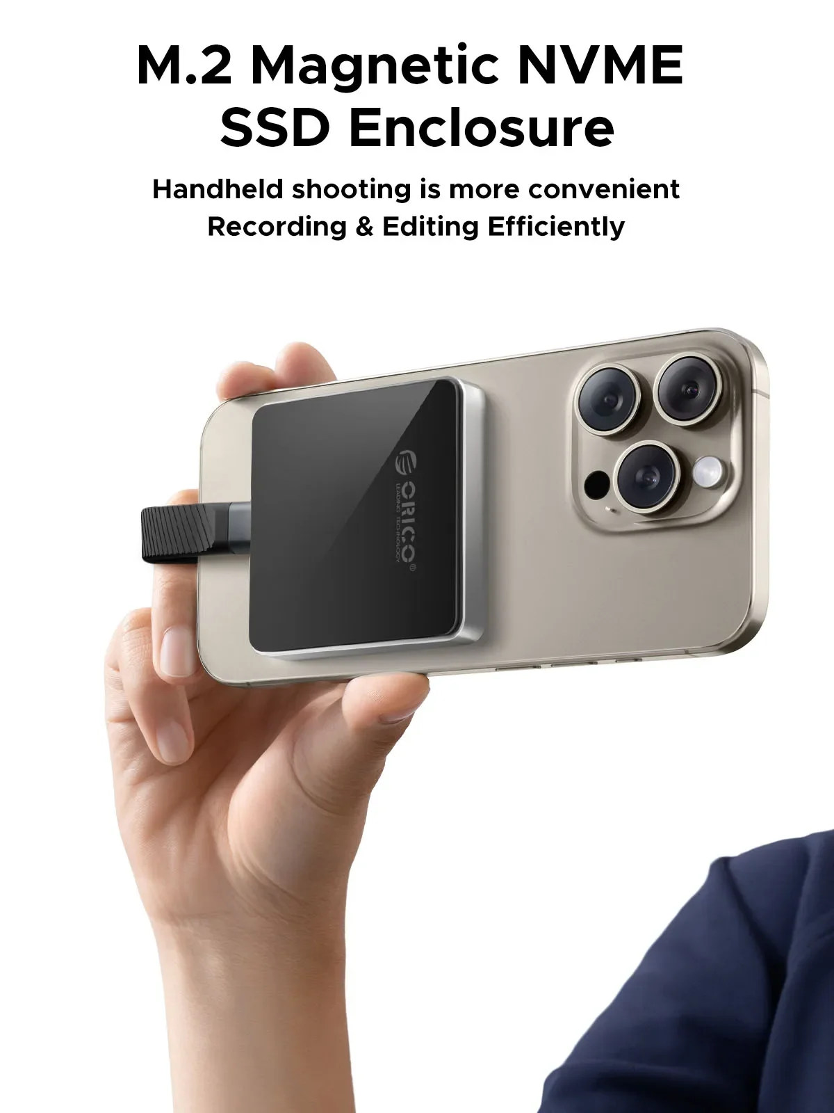 Magnetische M.2 2230 NVMe behuizing voor iPhone 15/16 Pro Max