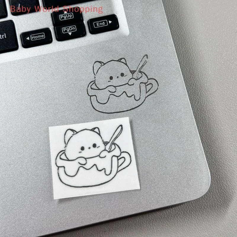 Waterproof 3D Metal Stickers With Girl And Cat Cartoon Characters For Phone Case Laptop DIY Decoration Creative Aesthetic Style
