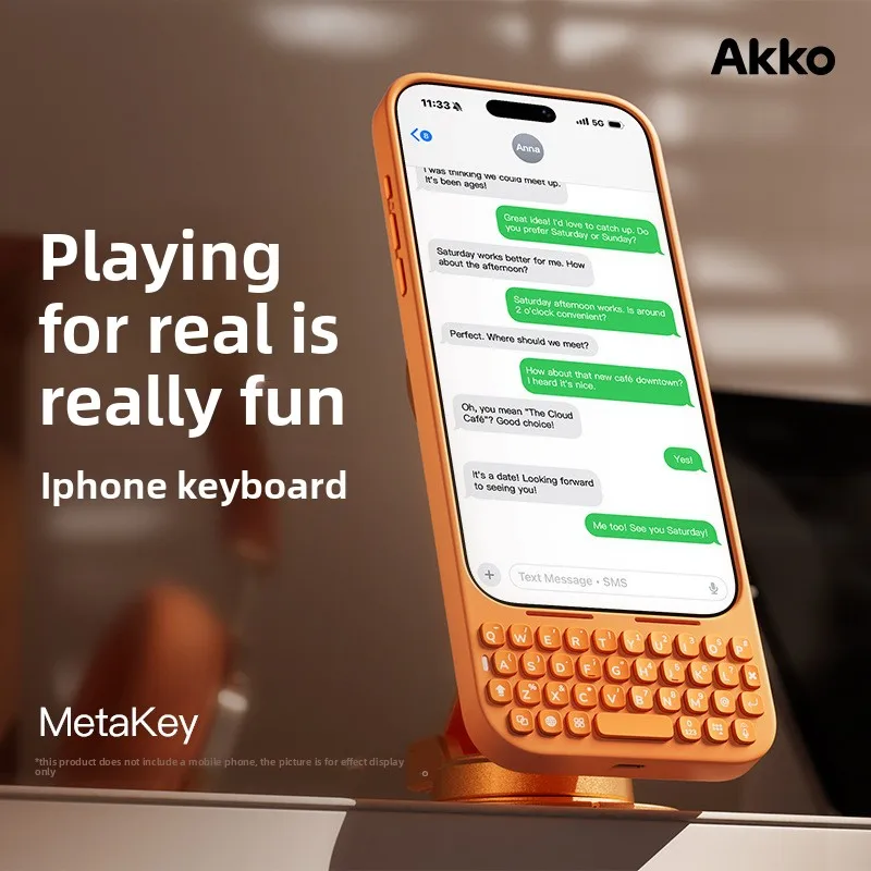 

Чехол MetaKey «все в одном» с ночником, мобильная клавиатура, чехол для телефона для IPhone 17 Pro Max, защитный чехол для магнитной зарядки Magsafe
