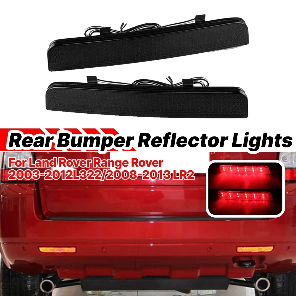 Black Lens LED Rear Bumper Reflector Light w/ Brake Light/Parking Light For Land Rover Range Rover L322 Freelander 2 / LR2