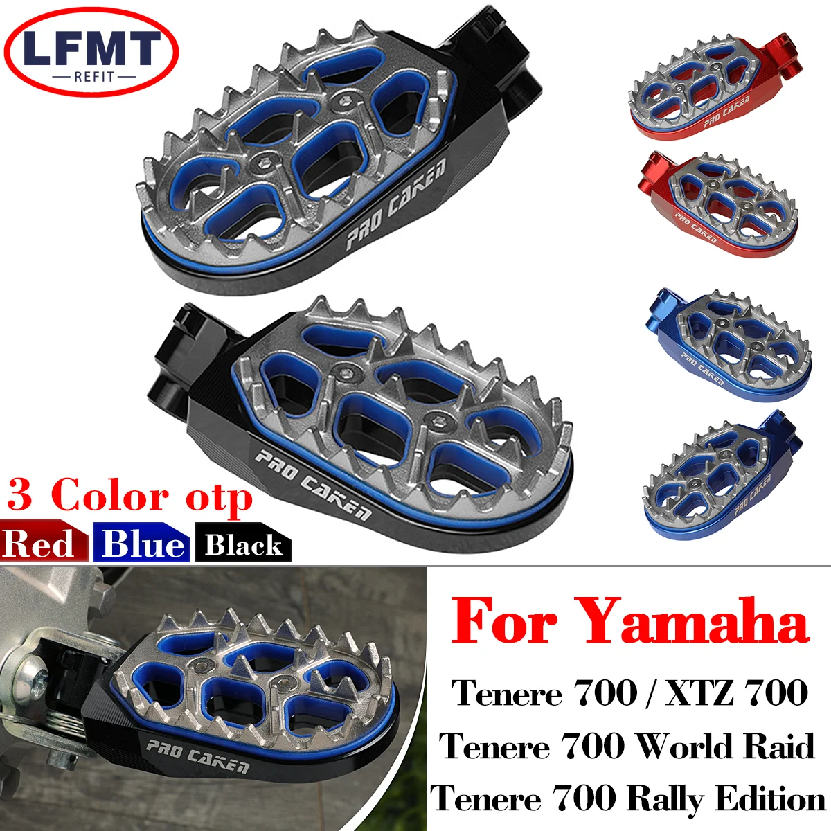 

For Yamaha Tenere700 XTZ 700 Tenere 700 Rally Edition Tenere 700 World Raid Motorcycle Footrest Footpeg Foot Pegs 2019-2024