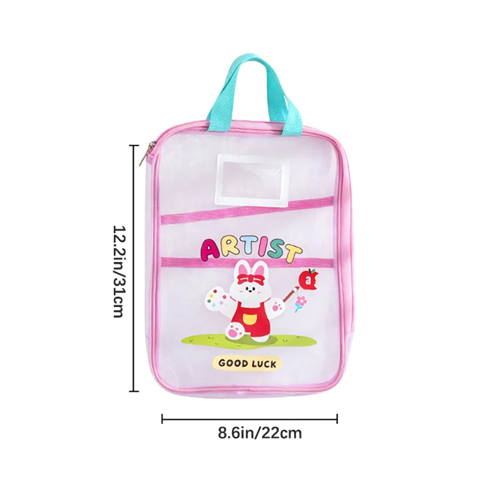 Transparent Handheld File Bag, Subject Classification Zipper Bag, Large Capacity Double-Layer File Bag, Student Tutoring Bag image 6
