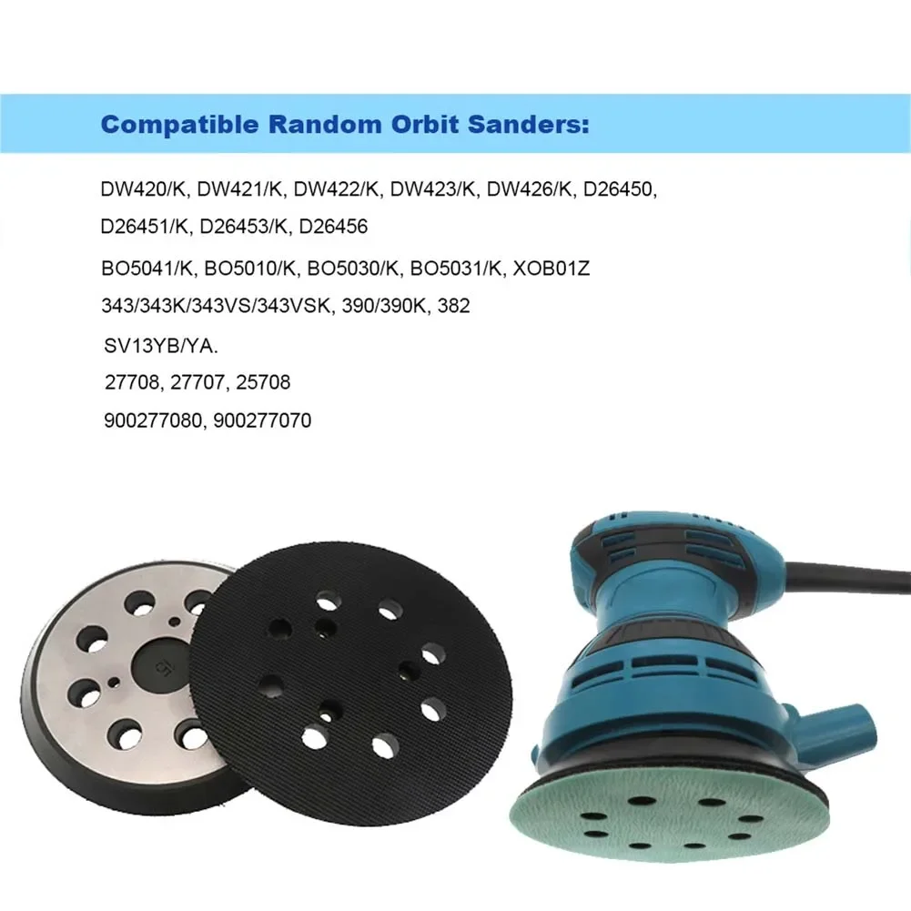 Disco abrasivo orbitale con gancio e anello per levigatrice da 5'' a 8 fori per DW420K DW421K DW422K DW423K DW426K 151281 -08 Utensili elettrici