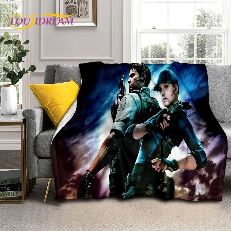 Horror Games R-Resident Evil Soft Flannel Blanket for Beds Bedroom Sofa Picnic,Throw Blanket for Cover Outdoor Leisure Nap Gift