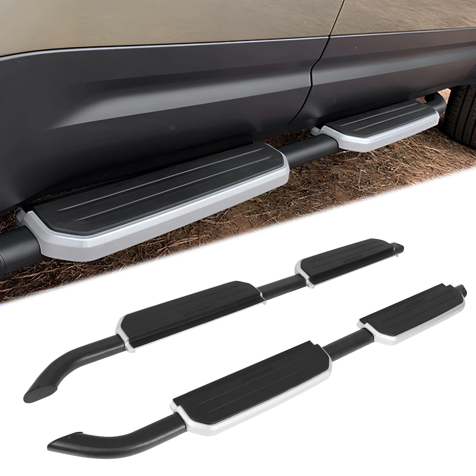 

For 2020-2024 Land Rover Defender Side Step Bars High Load-Bearing Side Step Boards Nerf Bars Auto Repairing Accessories