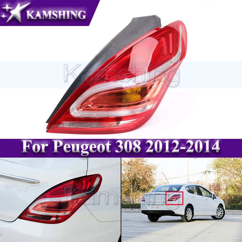

Задний фонарь Kamshing для Peugeot 308 2012-2014, задний стоп-сигнал, сигнальная лампа, сигнальный фонарь