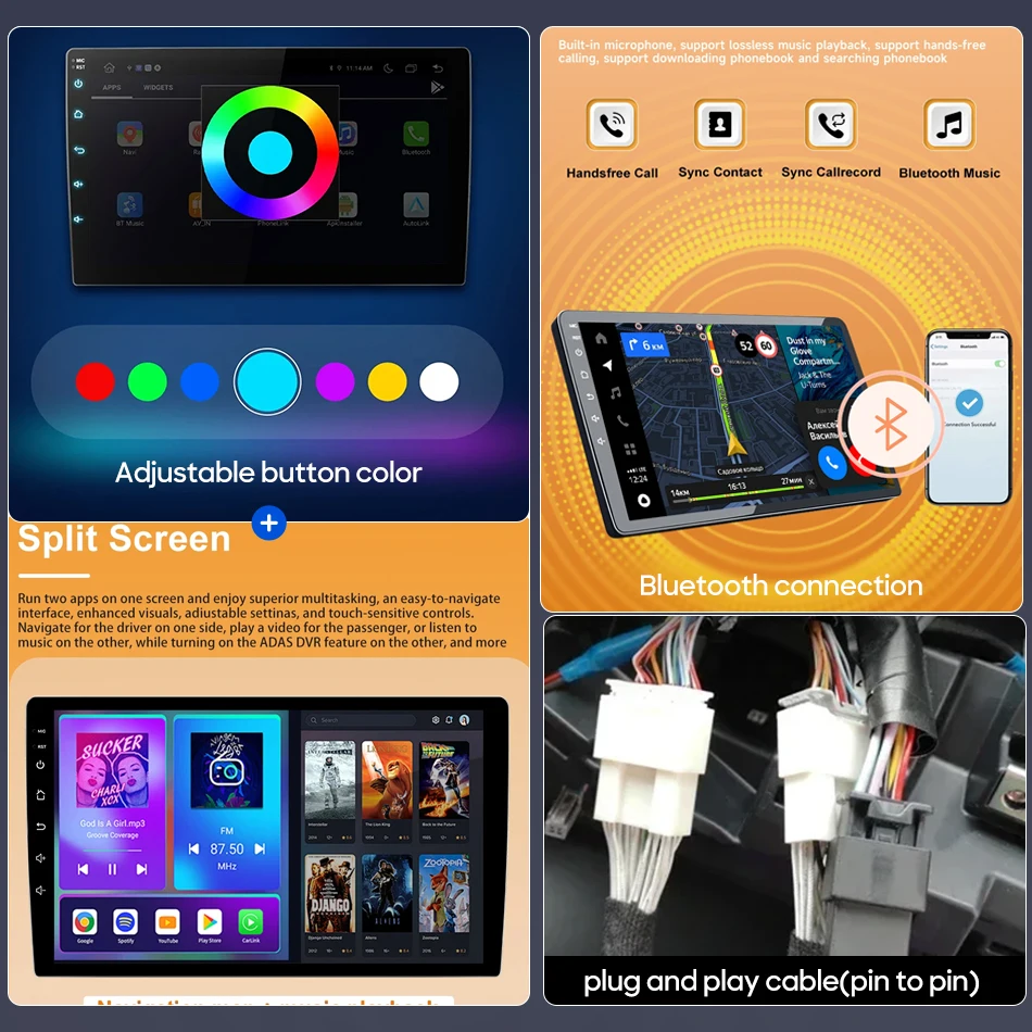 لتويوتا يارس 2005-2012 سيارة مشغل وسائط متعددة الملاحة نظام تحديد المواقع أندرويد راديو رئيس وحدة فيديو ستيريو اللاسلكية CarPlay السيارات 2din #5