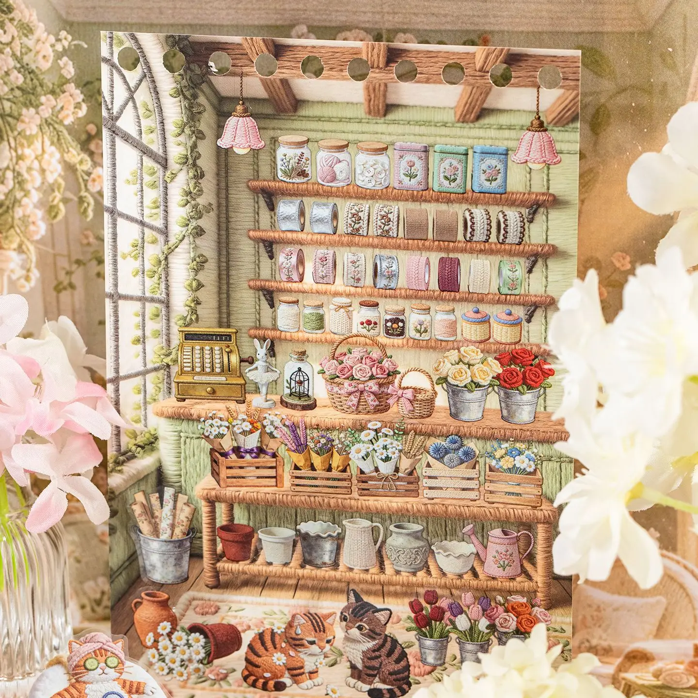 36pcs Per Pack Time Notes 2.0 Coil Scene Sticker Book Immersive DIY Cat House Mini Scene Sticker Supplies Kawaii Stickers