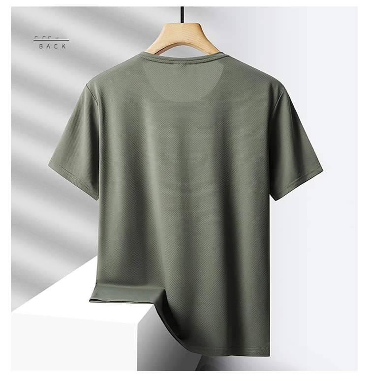 Quick Dry Sport Fashion T Shirt Men\'S 2024 Short Sleeves Summer Casual Black Green OverSize 6XL 7XL Top Tees GYM Tshirt Clothes