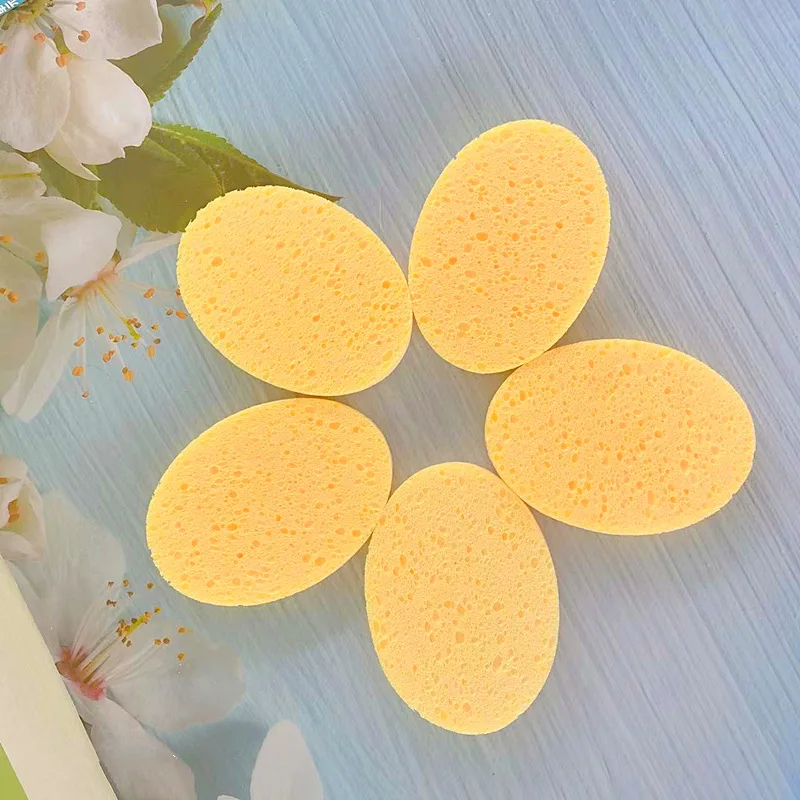 Face Round Makeup Remover Tool Natural Wood Pulp Sponge Cellulose Compress Cosmetic Puff Facial Washing Sponge Beauty Tool